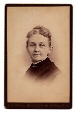 CIRCA 1880s CABINET CARD J.H. DAMPF OLDER LADY FANCY HAIR CORNING NEW YORK picture