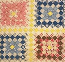 Vintage Cutter Quilt Piece 21” x 22” Beautiful Quilting  Worn & Tattered #3 picture