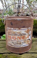 RARE Antique Paper Label Honey Advertising Tin Can Pail Raymond Bahr Dushore PA picture