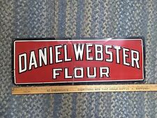 SCARCE Vintage DANIEL WEBSTER FLOUR TIN EMBOSSED General Store Advertising Sign picture
