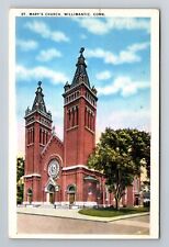 Willimantic CT-Connecticut, St Mary's Church, c1942 Antique Vintage Postcard picture