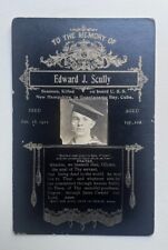 Antique 1911 Mourning Remembrance Card Seaman Killed On USS New Hampshire Cuba picture