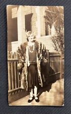 FOUND VINTAGE PHOTO PICTURE Woman Poaing In Fur Coat —- CREASES picture
