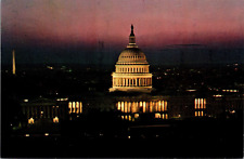 Postcard US Capitol at Twilight Night Dome Washington DC picture