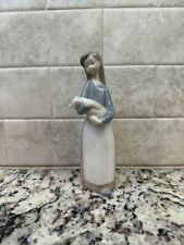 Lladro Figurine Girl with A Pig Piglet Figurine - Matte Finish 7” Wow Fast Ship picture