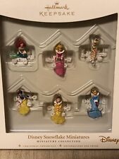 Disney Princesses Set of 6 Hallmark Mini Ornaments Snowflake Miniatures 2006 picture