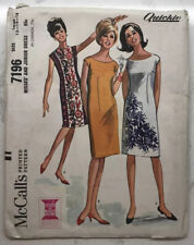 McCall's Printed Sewing Pattern #7196 Slim Three-Panel Dress Size Large 15-16-18 picture
