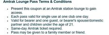 Amtrak Lounge Pass Coupon expires 7/20/24--Fast Shipping picture