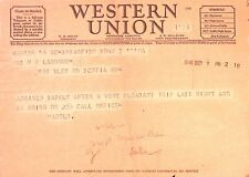 Western Union Telegraph 1940 Arriving Safely Harold Scotia NY picture