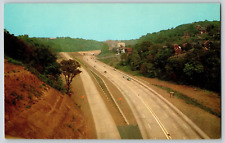 Postcard Penn-Lincoln Parkway Pittsburgh Pennsylvania Squirrel Tunnel Car Chrome picture