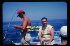 Man w/ Tattoo on Deep Sea Fishing Boat in early 1950s, Kodachrome Slide aa 22-3a picture