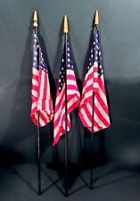 Vintage 1912 To 1959 Lot Of Three American 48 Star Silk Parade Flags picture