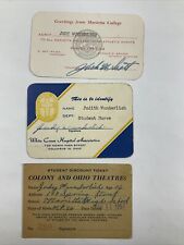 Marietta, Ohio Marietta College 1957 Student ID, Colony & Ohio Theatres Discount picture