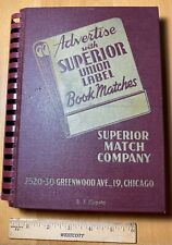 SUPERIOR MATCH COMPANY SALESMAN SAMPLE MATCHBOOK COVER BOOK No. 501 w/ 208 Pages picture