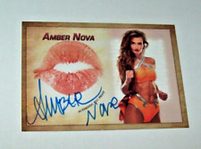 2022 Collectors Expo Wrestling Diva Amber Nova Autographed Kiss Card picture