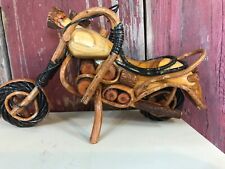 Harley Davidson style wooden hand made Motorcycle Chopper Biker Art. Fathers Day picture