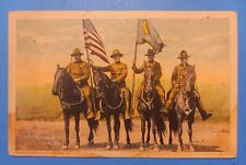 c1920's Color Guard Of The First Cavalry Soldiers Horse Flags WW1 Postcard picture