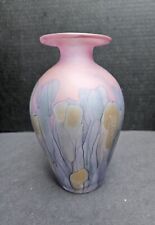Rueven Nouveau Glass Hand Painted Urn Style Vase with Wide Rim picture