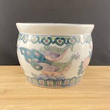 Asian Chinese Porcelain Peacock Planter Jardiniere picture