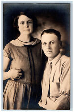 Shelby Montana MT Postcard Wife and Husband Couple Photo c1930's RPPC Photo picture