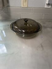 VINTAGE 2 QUART AMBER PYREX CASSEROLE DISH 624-C Glass Cook Ware Cooking Kitchen picture