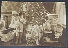 AWESOME AFFLUENT LITTLE GIRL'S CHRISTMAS 1890's? Photo picture