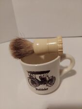 Vintage Porcelain Antique Studebaker Car Shaving Mug With Vintage Shaving Brush picture