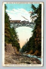 Dewey's Mills VT-Vermont, Gorge On Ottauquechee River Vintage Souvenir Postcard picture
