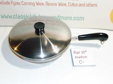 REFURBISHED Vintage Revere Ware Copper Clad 10 in Fry Pan Skillet w/Lid Clinton picture