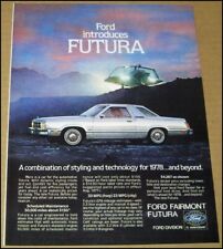 1978 Ford Fairmont Futura Car Print Ad Auto Advertisement Page True Cigarettes picture