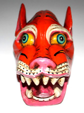 Wooden Tiger Head   New    Made  in Nepa picture