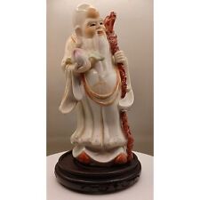Vintage Shòu Xing Chinese God of Longevity with Dragon Staff Porcelain Statue picture