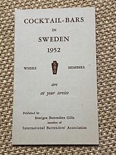Vintage Travel BAR GUIDE Brochure SWEDEN 1952 International Bartender Assoc. picture