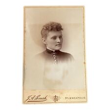 Victorian Cabinet Card  Young Woman Sepia Photo Late 1800s Early 1900s picture