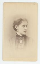 Antique CDV Circa 1870s Profile of Beautiful Woman with Necklace Marshall Newton picture