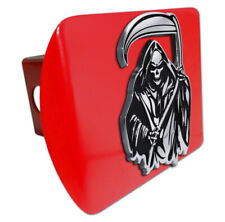 METALHEAD GRIM REAPER ON RED USA MADE HITCH COVER picture