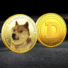 1Pcs Gold Dogecoin Coins Commemorative 2023 New Collectors Gold Plated Doge Coin picture