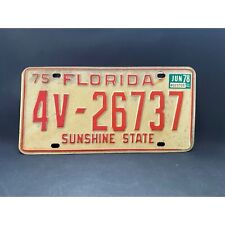 1975 Vintage Florida License Plate Sunshine State 4V-26737 picture