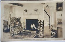 RPPC Anchorage Guest House YARMOUTHPORT Cape Cod—Antique Interior Fireplace 1937 picture