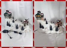 Vtg 1999 MR CHRISTMAS St Nicholas Square Animated Ski Hill ~ WORKS See Video picture