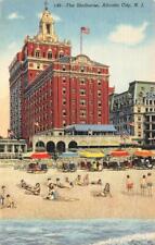 ATLANTIC CITY, NJ New Jersey SHELBURNE HOTEL & Sunbathers~Beach c1940's Postcard picture
