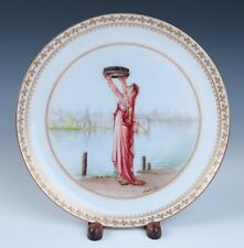 Antique c.1906 Haviland Limoges Hand Painted Portrait Plate Artist Signed French picture