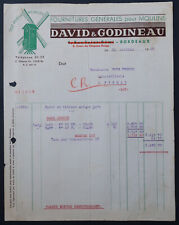 1942 BORDEAUX invoice supply for MILLS DAVID & GODINEAU billhead 155 picture