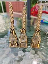 Vintage Brass Three Wise Men Cone Incense Burners Candle Holders Christmas  picture
