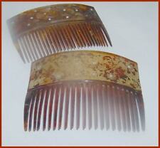 2 Vintage Celluloid Hair Combs w/RS picture