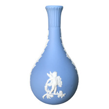 Vtg Wedgwood Jasperware Blue Bud Vase 5