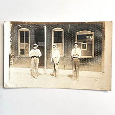 Antique Postcard Photo Business Men Historical Lawyer Building Puckett 1900s MO. picture
