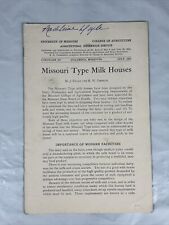 Vintage University Of Missouri 1931 Missouri Type Milk Houses Missouri Ag 1931 picture