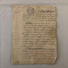 Antique Hand Written French Document Dated 1763 Beautiful Early Letter picture