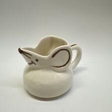 Vintage McCoy Pottery Mouse Creamer With Handle Brown Cream picture